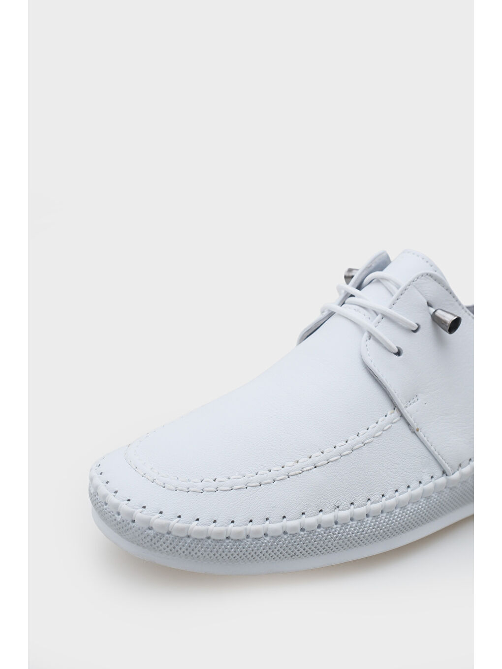 Beyaz Michele Hakiki Deri Soft Konfor Tabanlı Kadın Sneaker-2