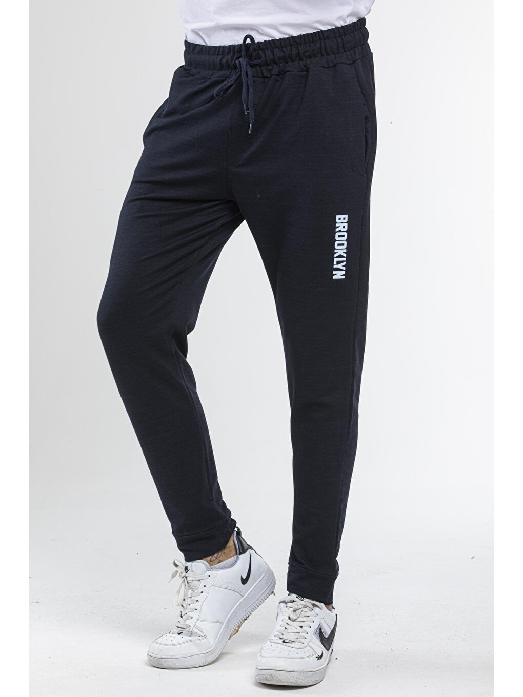 Lacivert Erkek Regular/normal Kesim Lastik Belli Brooklyn Şehir Baskılı Eşofman Altı 24ea203-3