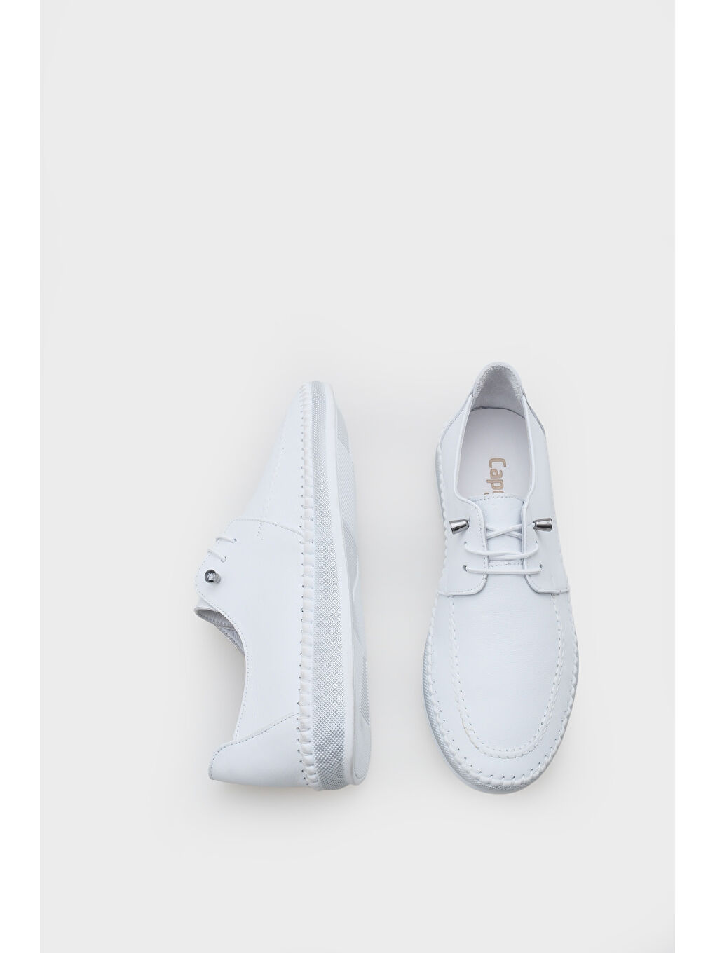 Beyaz Michele Hakiki Deri Soft Konfor Tabanlı Kadın Sneaker-4