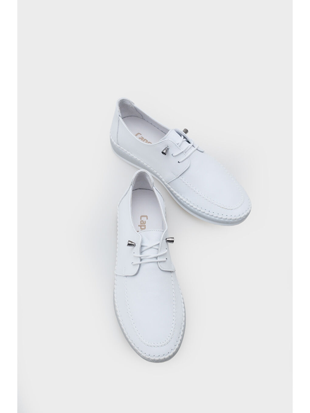 Beyaz Michele Hakiki Deri Soft Konfor Tabanlı Kadın Sneaker-5