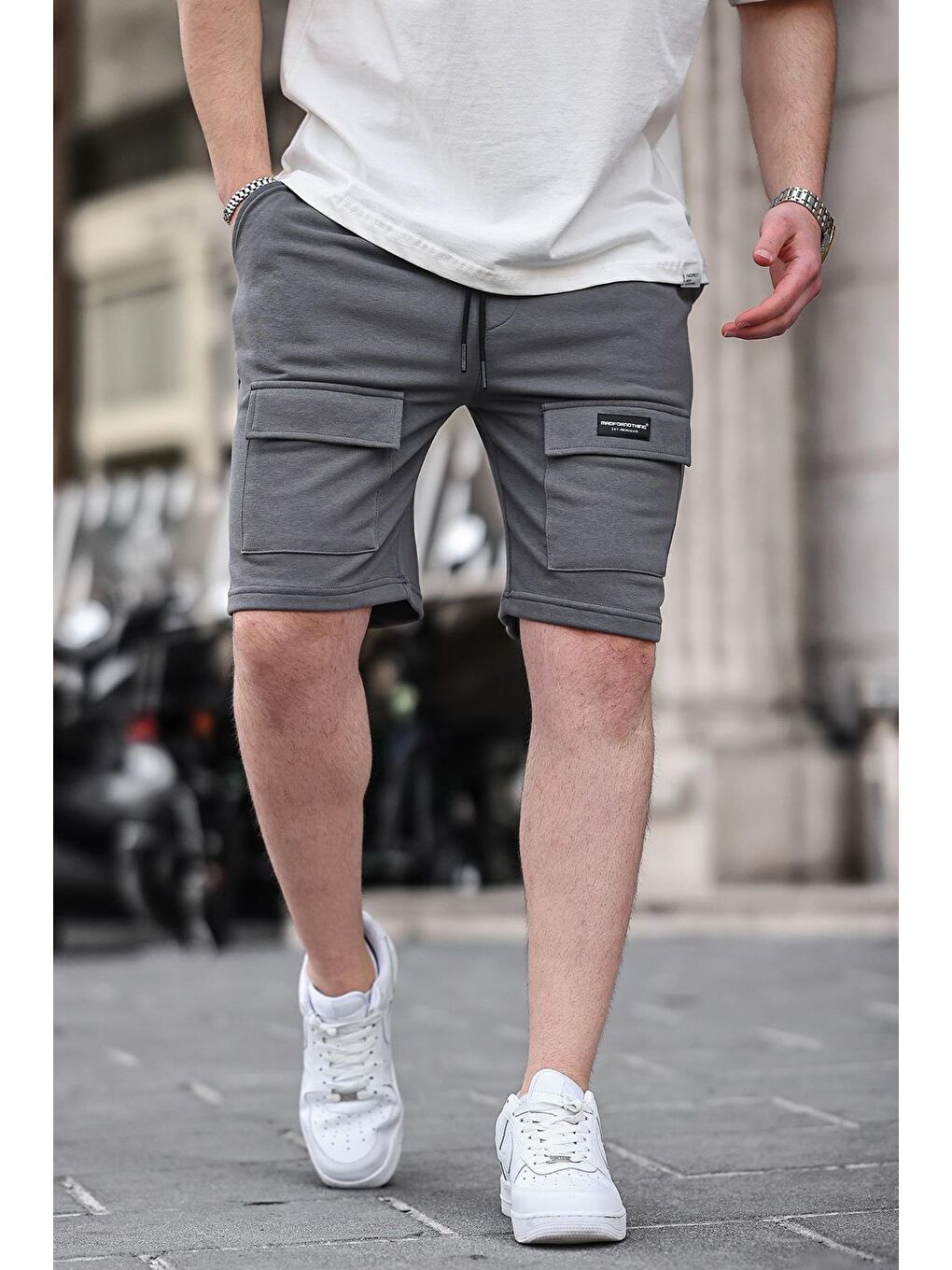 Gri Füme Erkek Basic Şort 6533-1