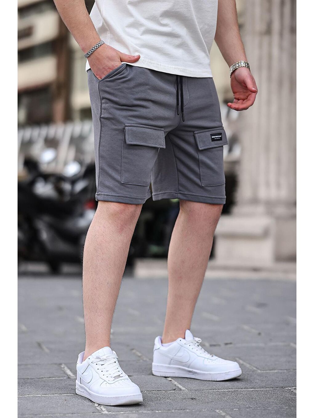 Gri Füme Erkek Basic Şort 6533-2