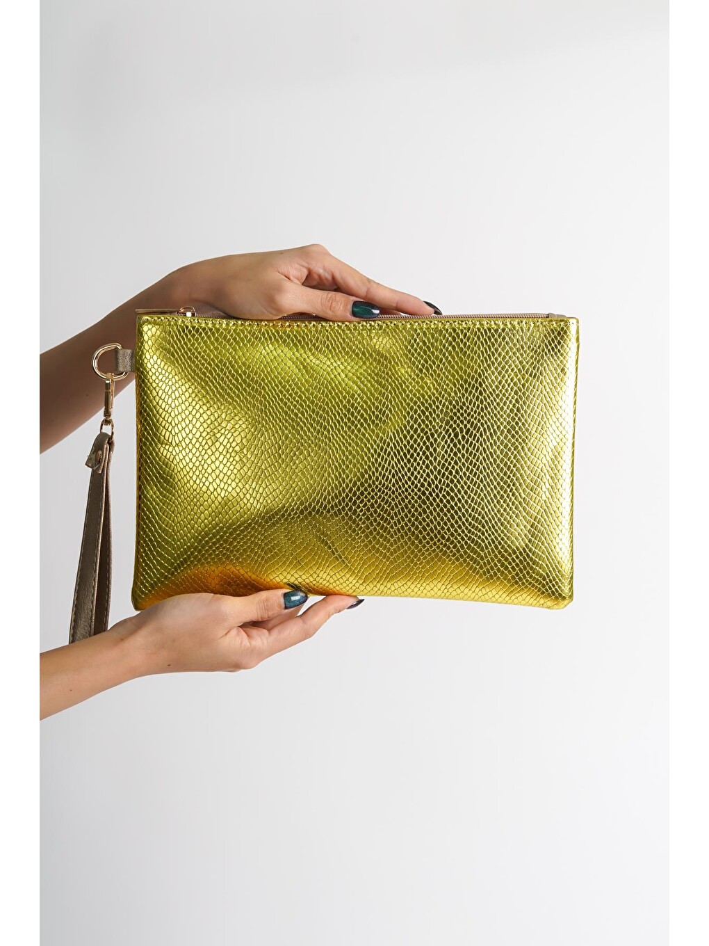 Sarı Paris Kadın Clutch Çanta