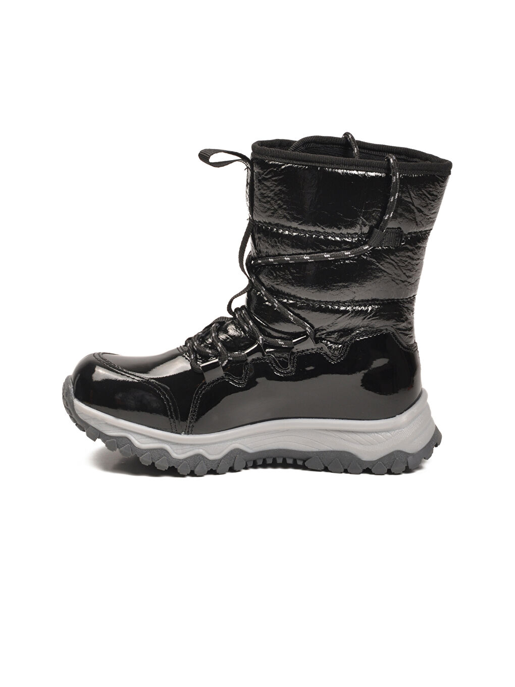 Siyah Kaymaz Taban İçi Polarlı Kız Çocuk Kar Botu 24081 F-3