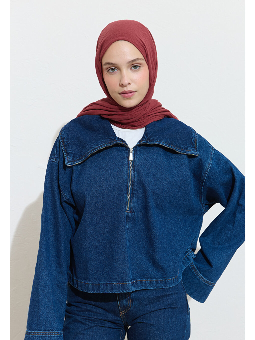 Kırmızı PAMUKLU KETEN ŞAL HIBISCUS TEA