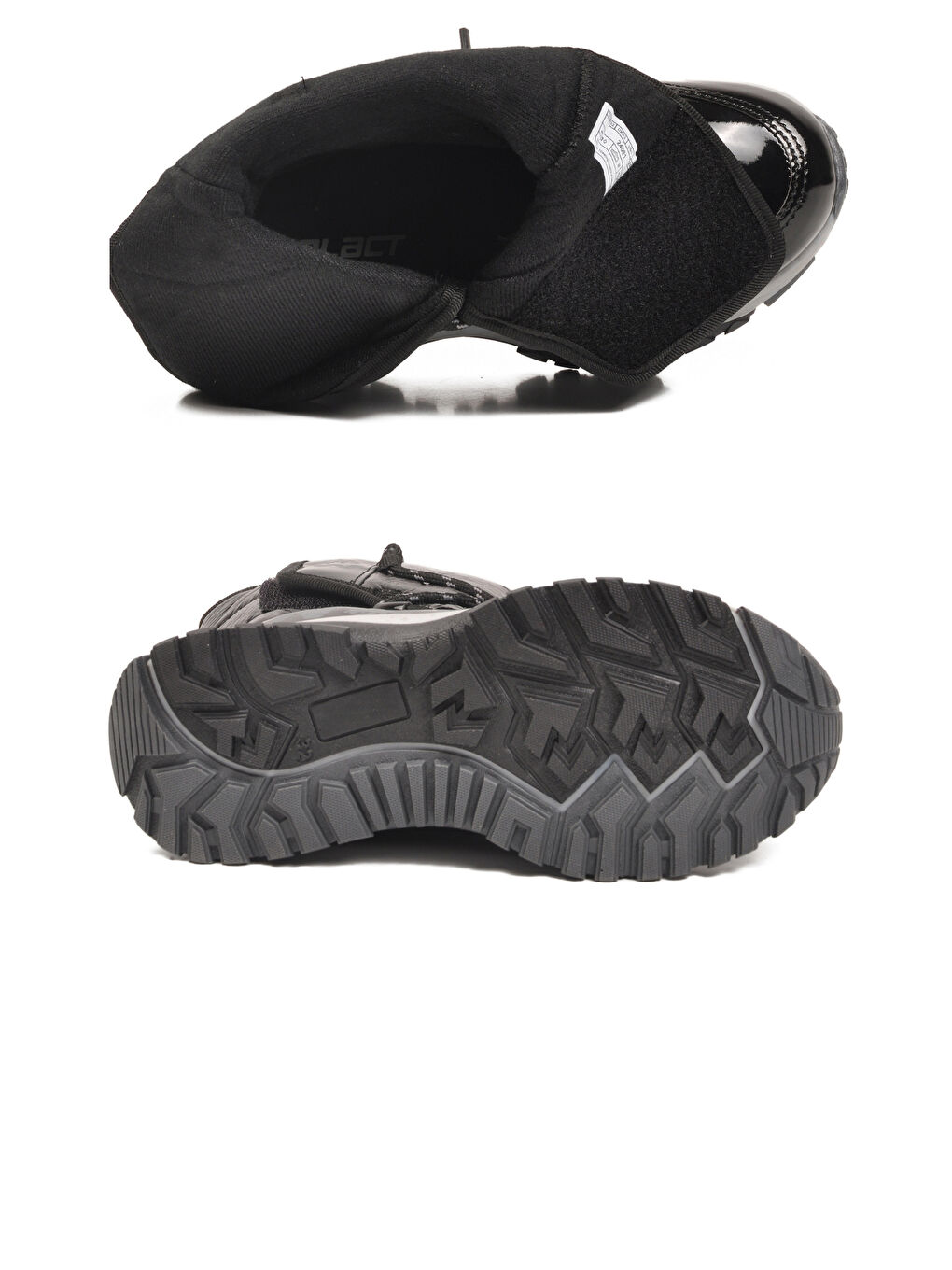 Siyah Kaymaz Taban İçi Polarlı Kız Çocuk Kar Botu 24081 F-4