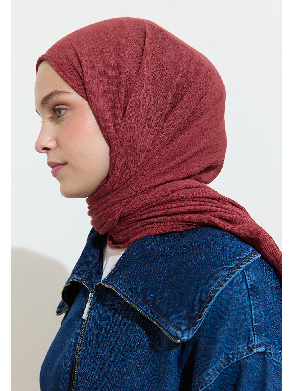 Kırmızı PAMUKLU KETEN ŞAL HIBISCUS TEA-1