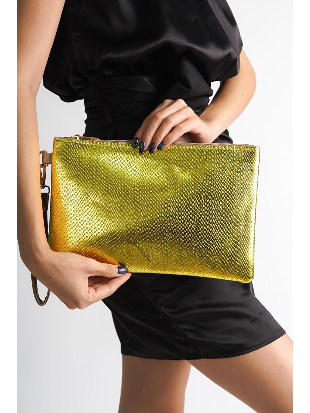 Sarı Paris Kadın Clutch Çanta-1
