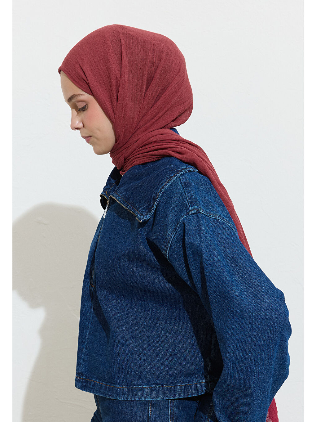 Kırmızı PAMUKLU KETEN ŞAL HIBISCUS TEA-2