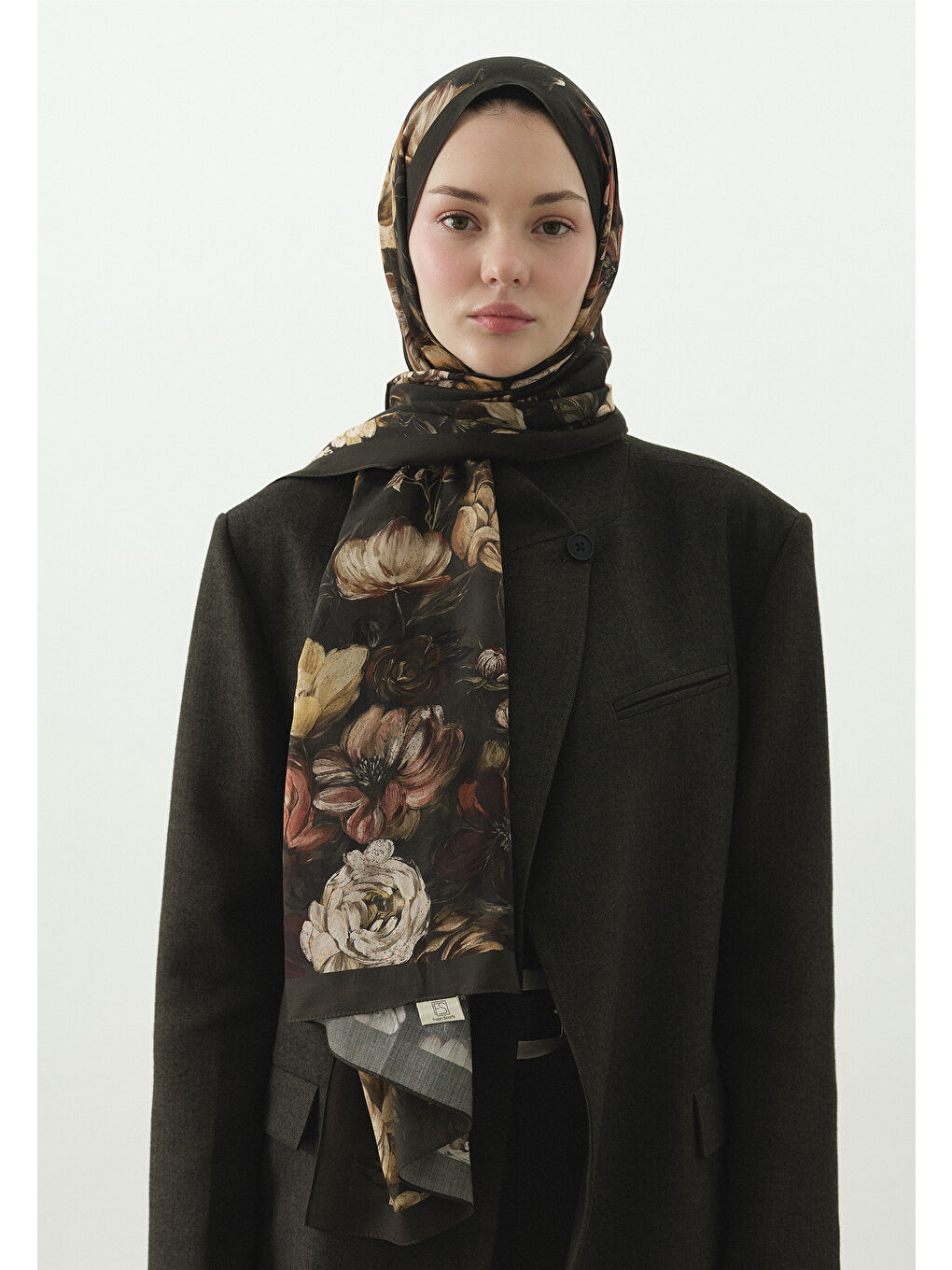 Yeşil ROSINE DESENLİ PAMUK VİSKON ŞAL YEŞİL-1