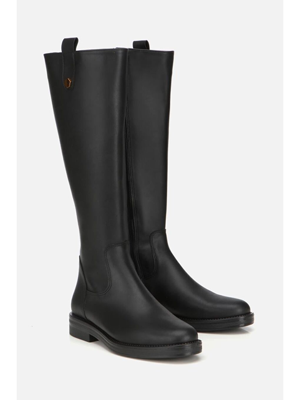 Kadın Siyah Binici Düz Çizme-1
