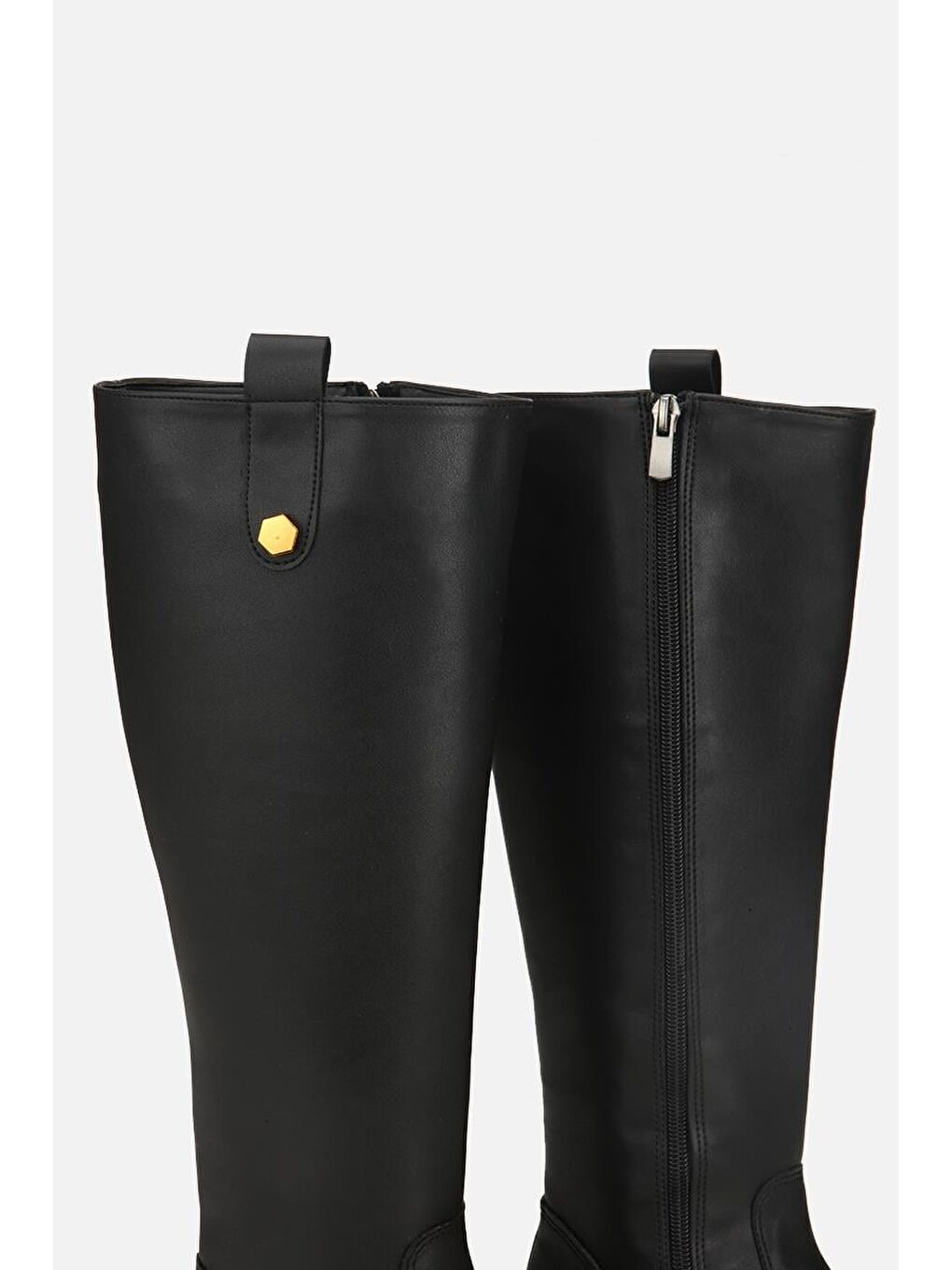 Kadın Siyah Binici Düz Çizme-5