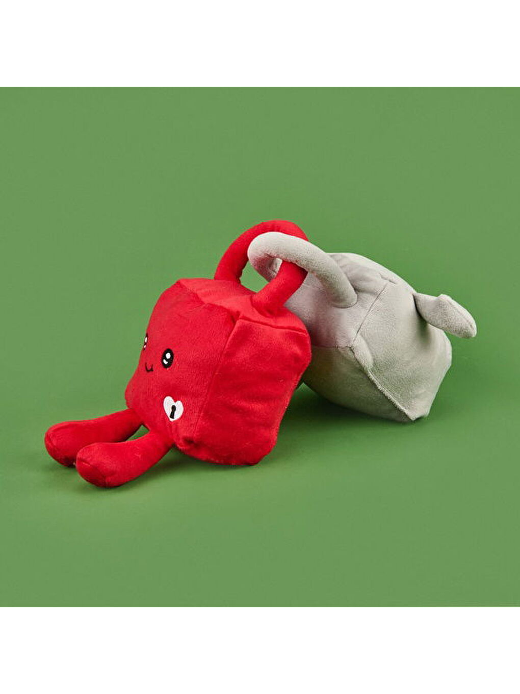 Soft Kilit Figürlü 2'li Yastık - Kırmızı / Gri-1