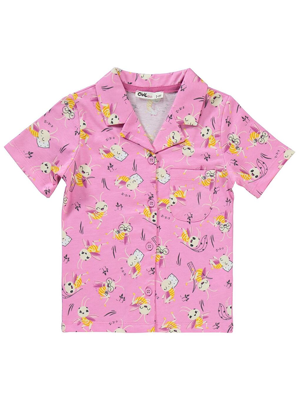 Ekru Girls Kız Çocuk Pijama Takımı 2-5 Yaş Fondan Pembe-1