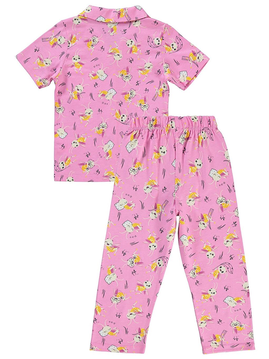 Ekru Girls Kız Çocuk Pijama Takımı 2-5 Yaş Fondan Pembe-2