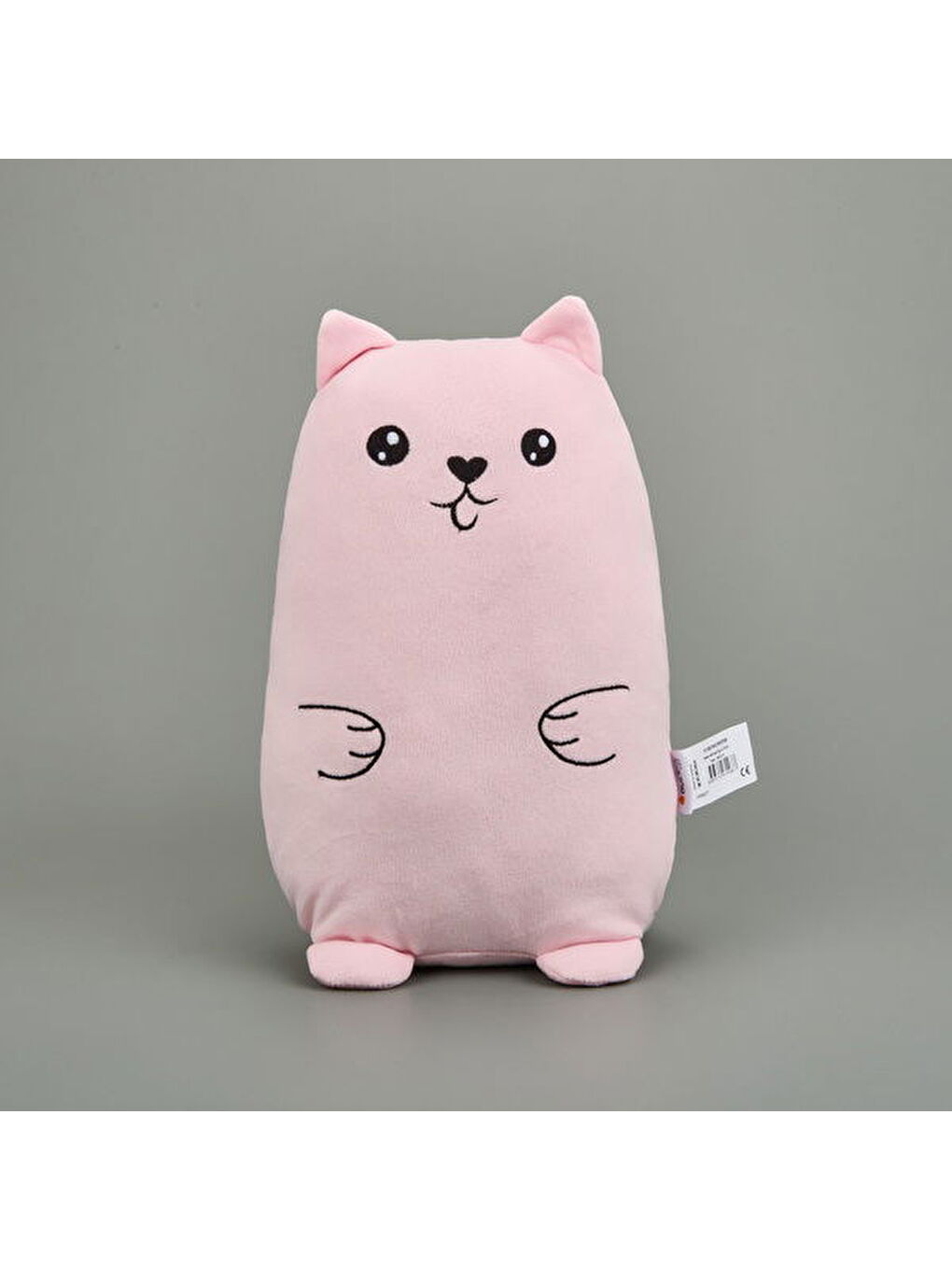 Pembe Soft Kedi Figürlü Yastık - Pudra - 30x33 cm
