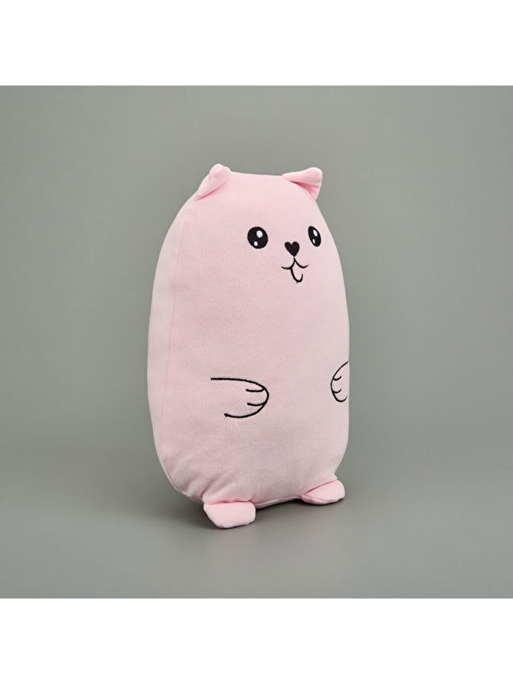 Pembe Soft Kedi Figürlü Yastık - Pudra - 30x33 cm-1