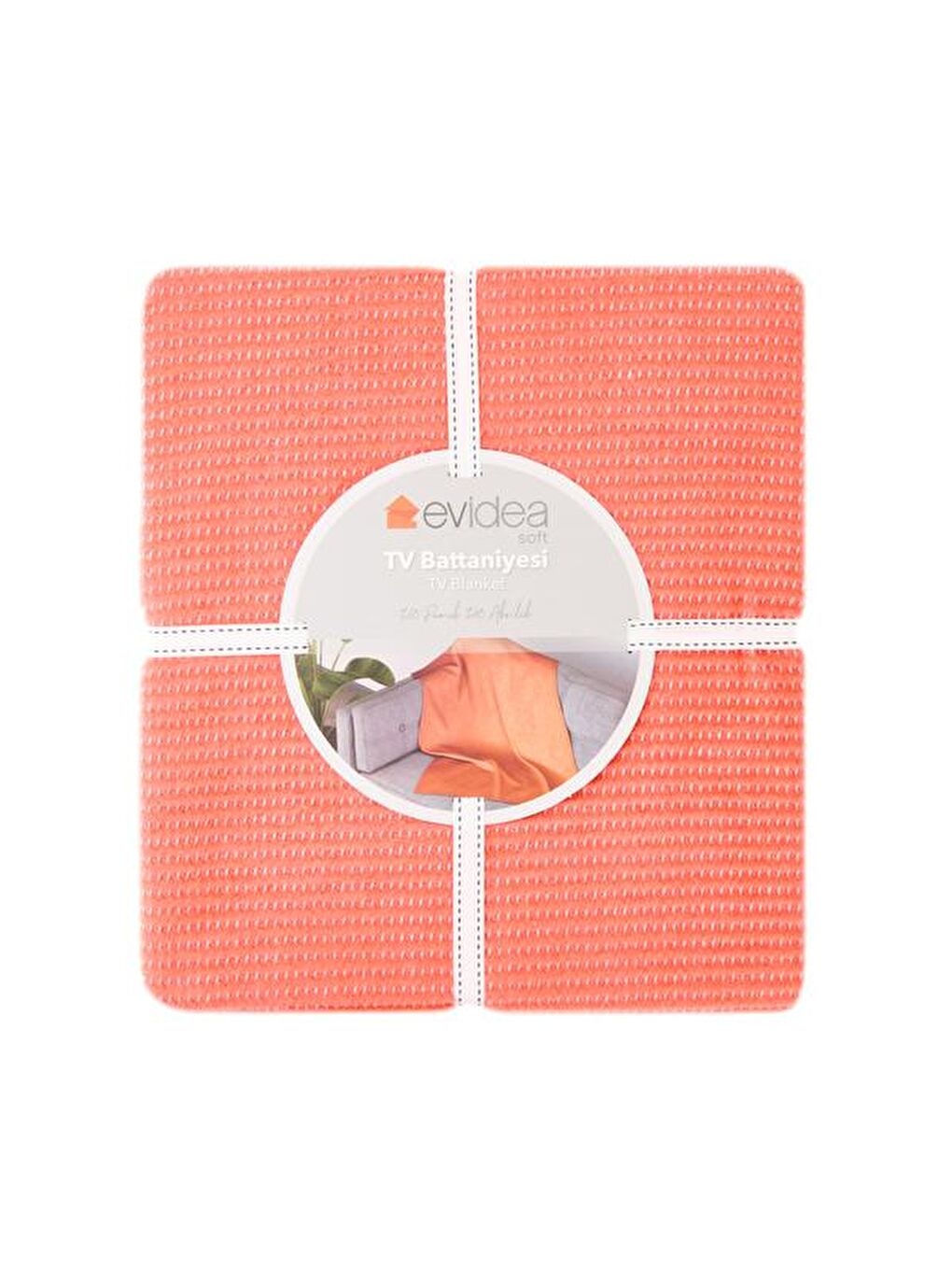 Turuncu Soft Moza Pamuklu Tv Battaniyesi - Yavruağzı - 130x170 cm-1