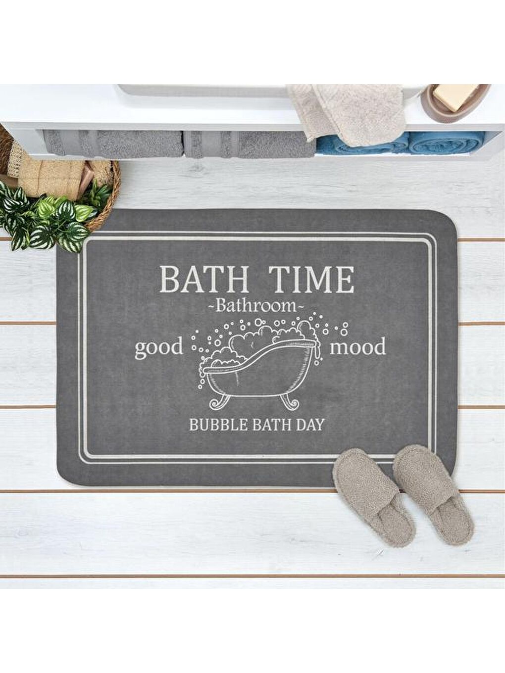 Soft Bath Time Sihirli Banyo Paspası - Beyaz - 50x70 cm