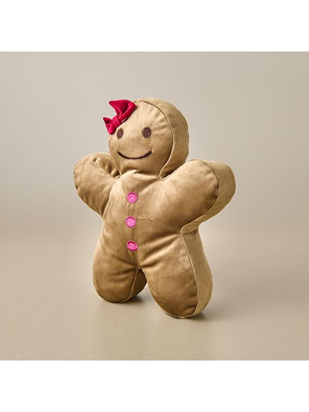Soft Gingerbread Kız Figürlü Yastık - Kahverengi - 40x25 cm-2