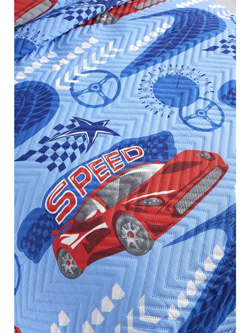 Karışık Ultrasonik Kapitoneli Speed Tek Kişilik Yatak Örtüsü Mavi-2