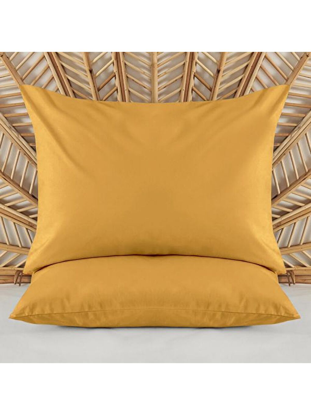 Kahverengi Soft 2'li Yastık Kılıfı - Hardal - 50x70 cm