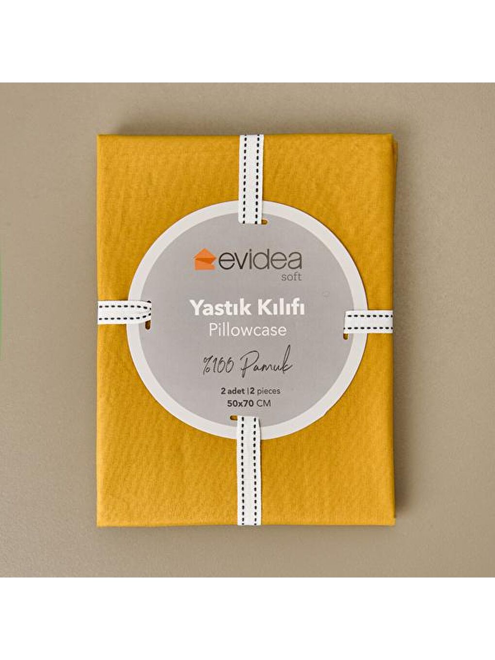 Kahverengi Soft 2'li Yastık Kılıfı - Hardal - 50x70 cm-2