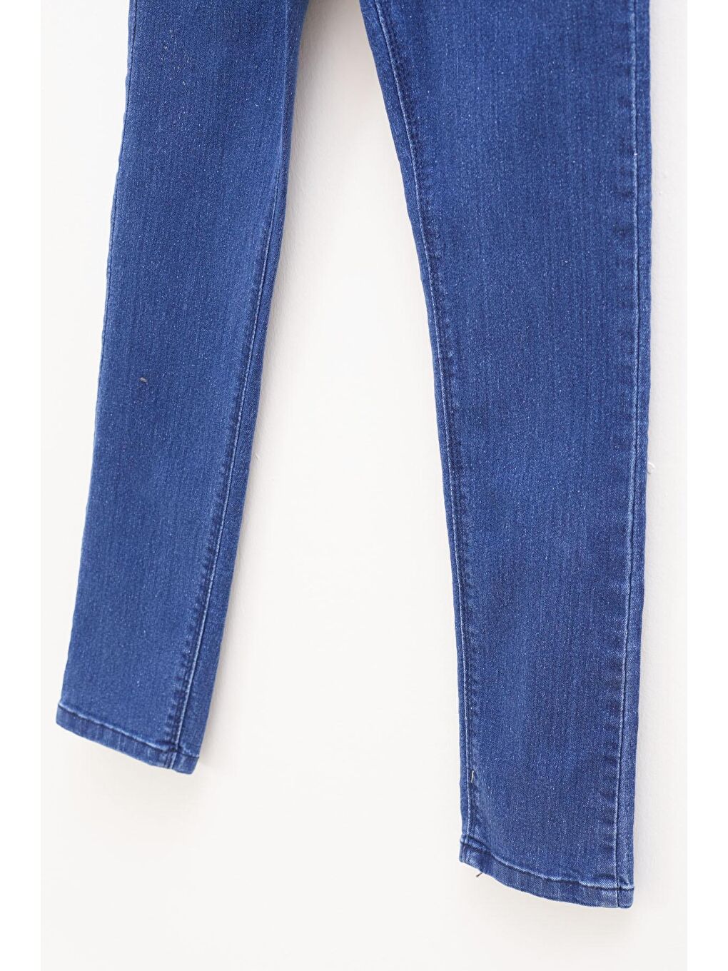 Lacivert Dar Paça Ayarlanabilir Bel Kız Çocuk Jean Pantolon 17748-2