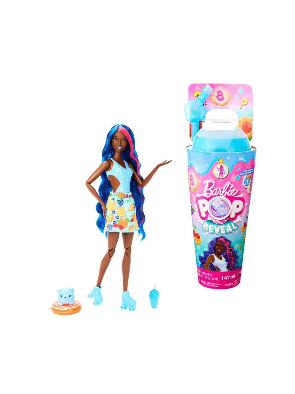 BARBIE Beyaz-Renklibaskı Pop Reveal Meyve Serisi HNW42