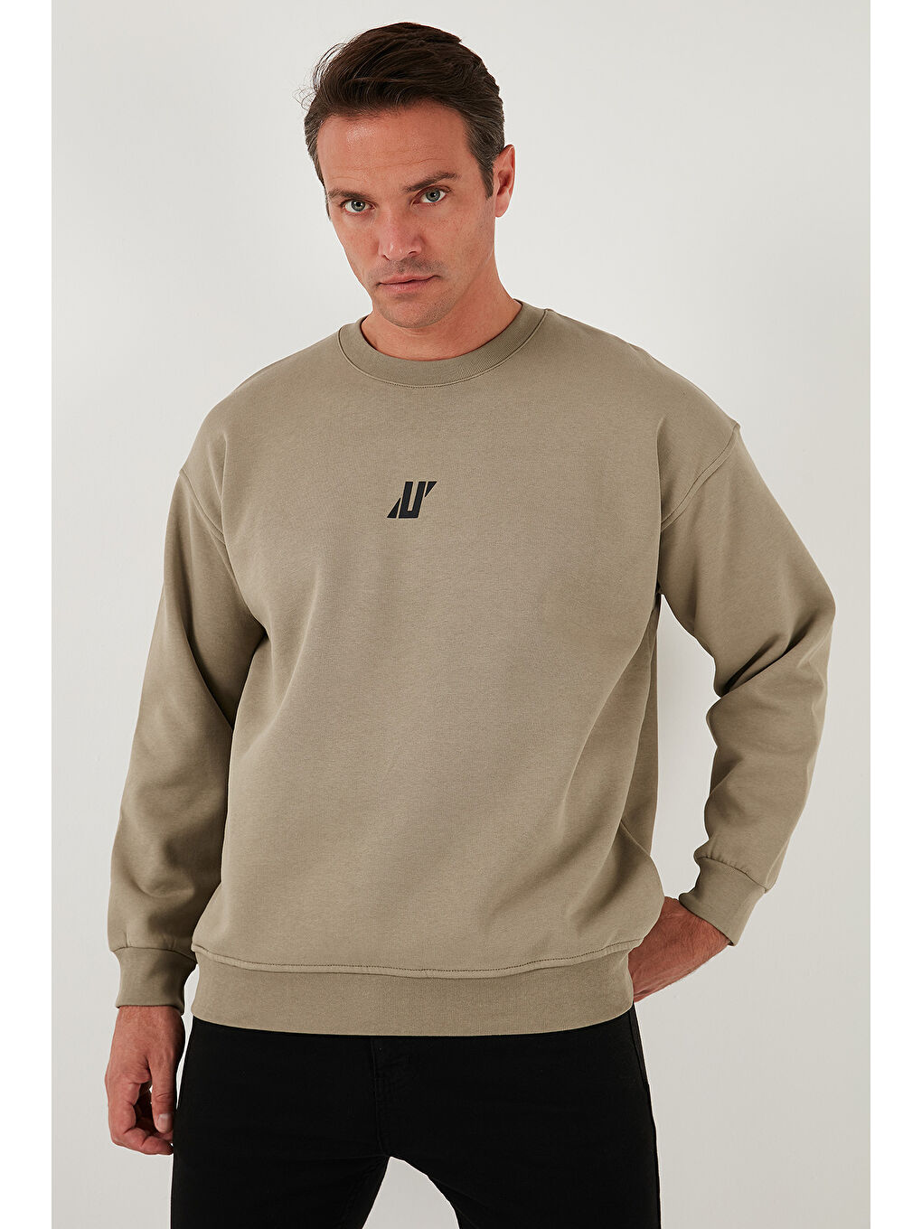 Buratti Vizon Regular Fit Bisiklet Yaka Pamuklu İçi Tüylü Yumuşak Şardonlu Erkek Sweatshirt  5905405 - 4