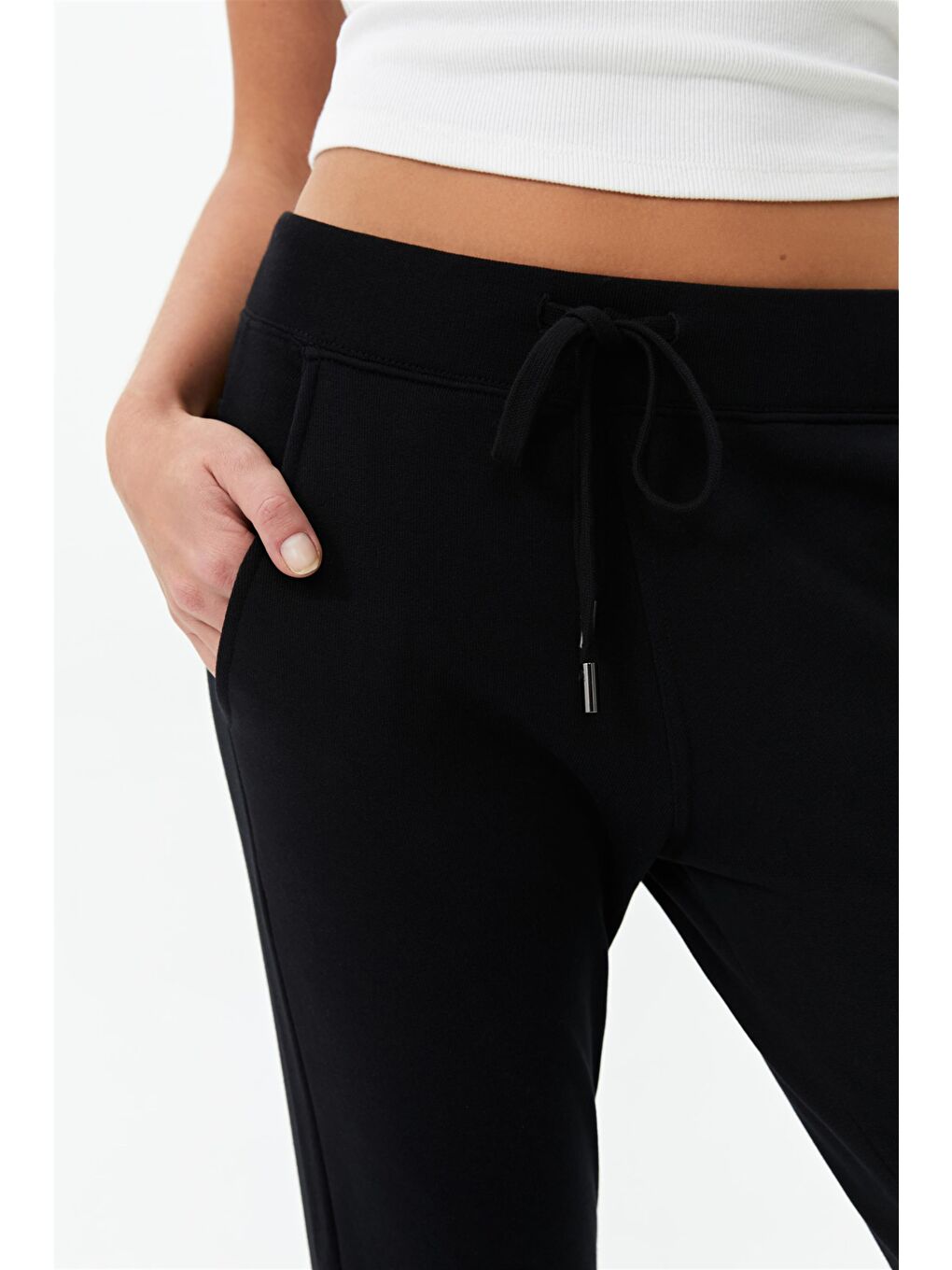 Özel Kalite - Siyah Basic Örme Eşofman Altı-2