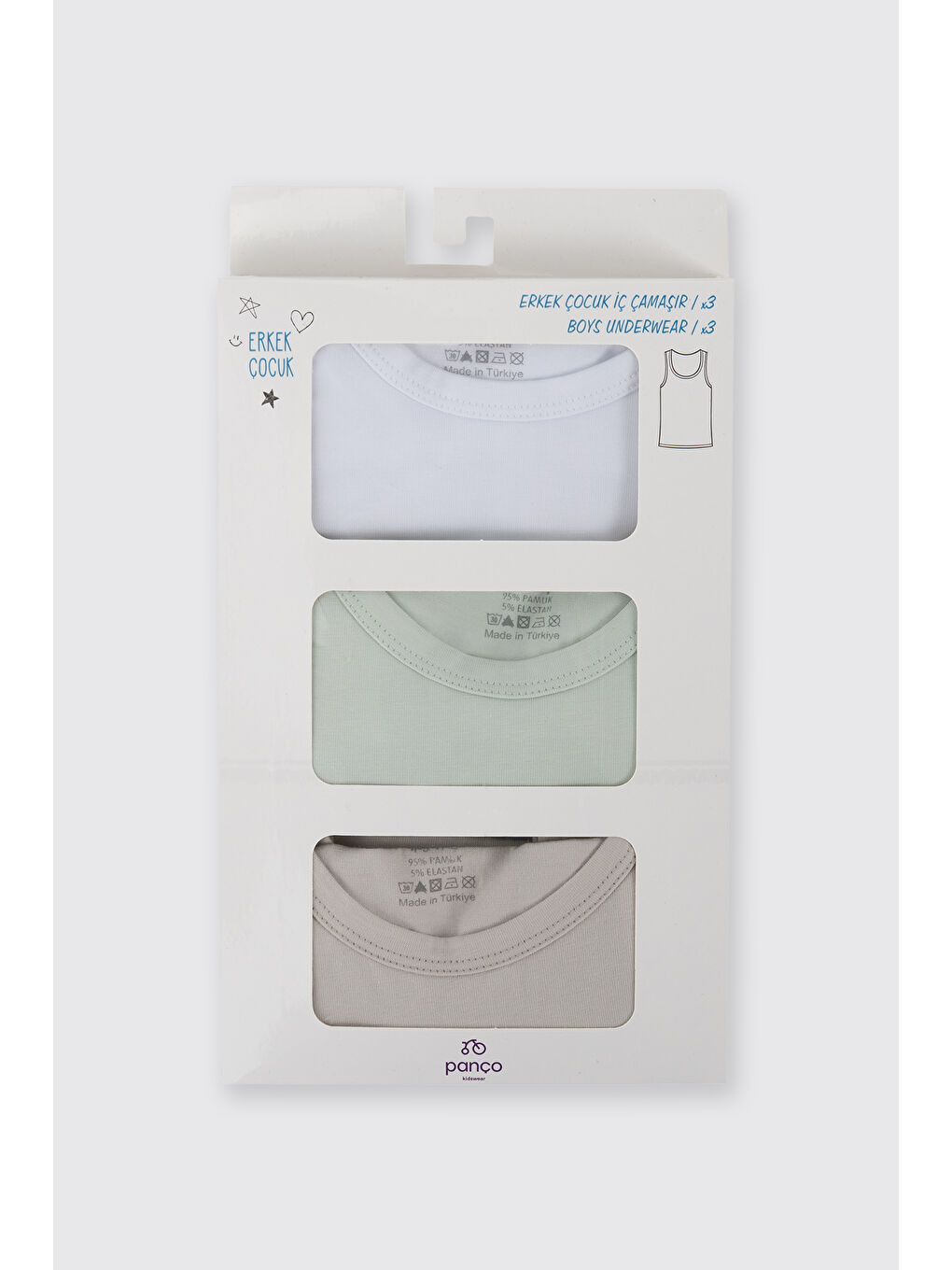 Karışık Erkek Çocuk 3'lü Atlet Seti-2