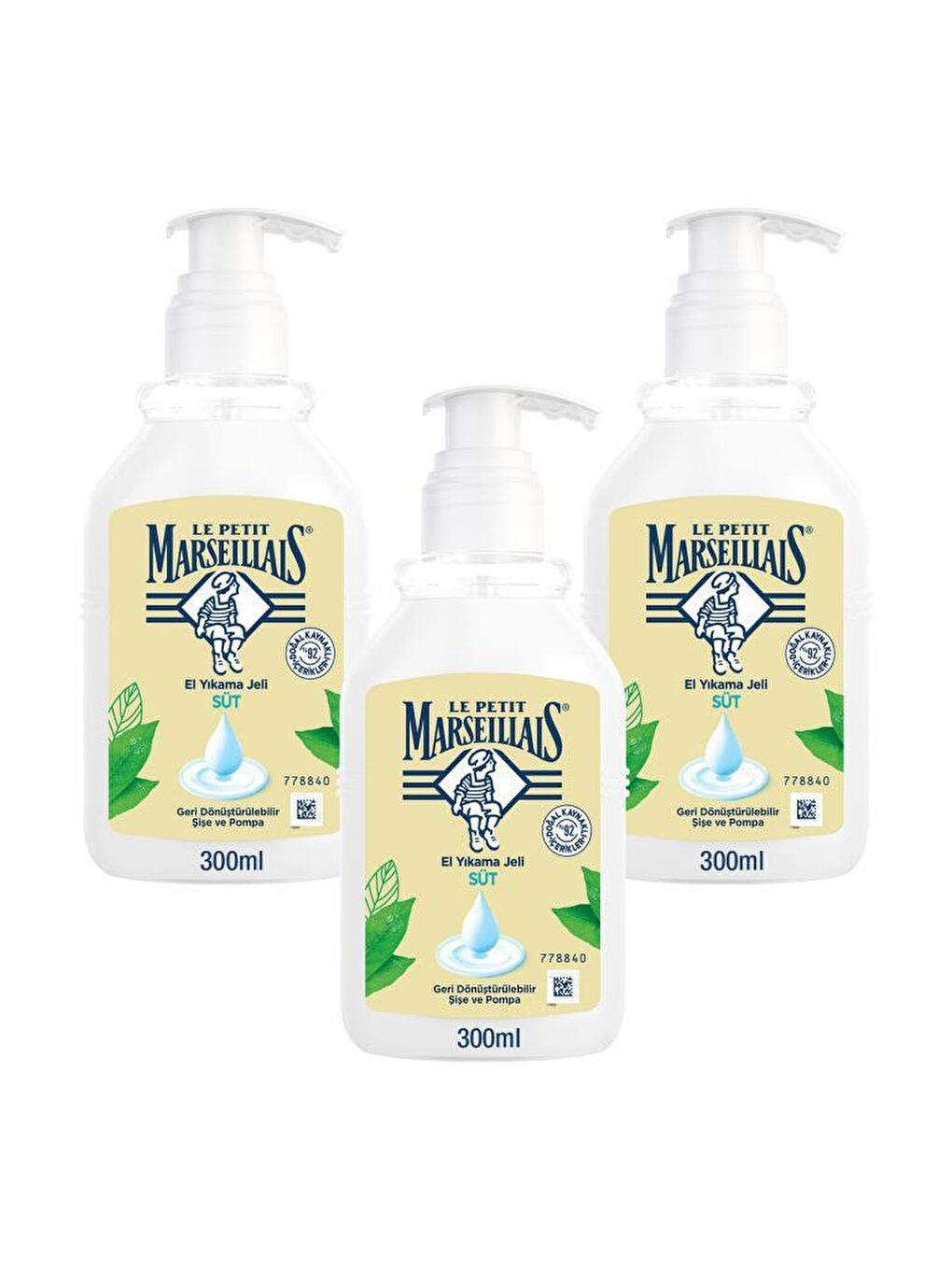 Le Petit Marseillais Renksiz Sıvı Sabun Süt 300 ml x3 - 1