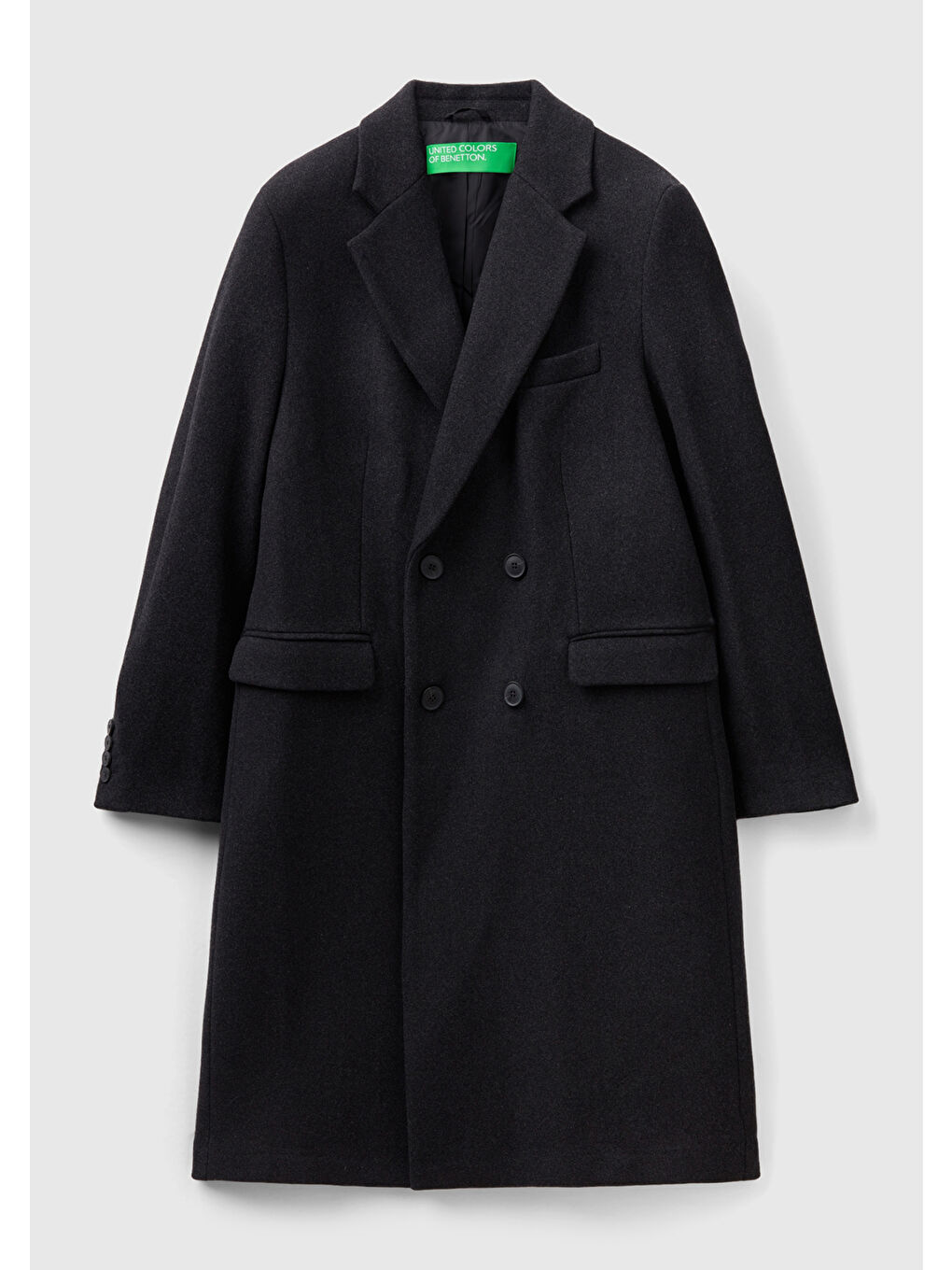 Erkek Siyah Kruvaze Palto-1