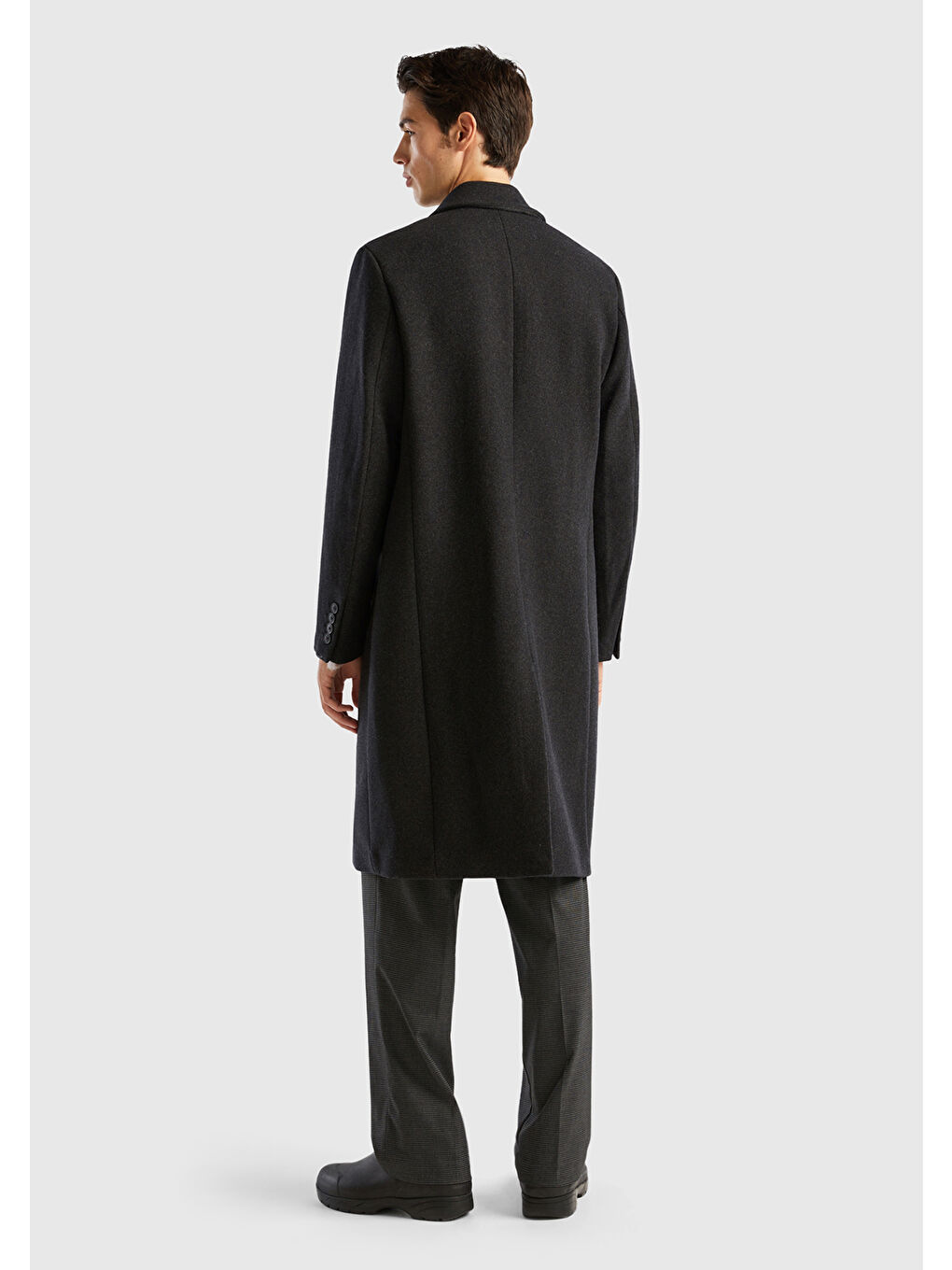 Erkek Siyah Kruvaze Palto-2