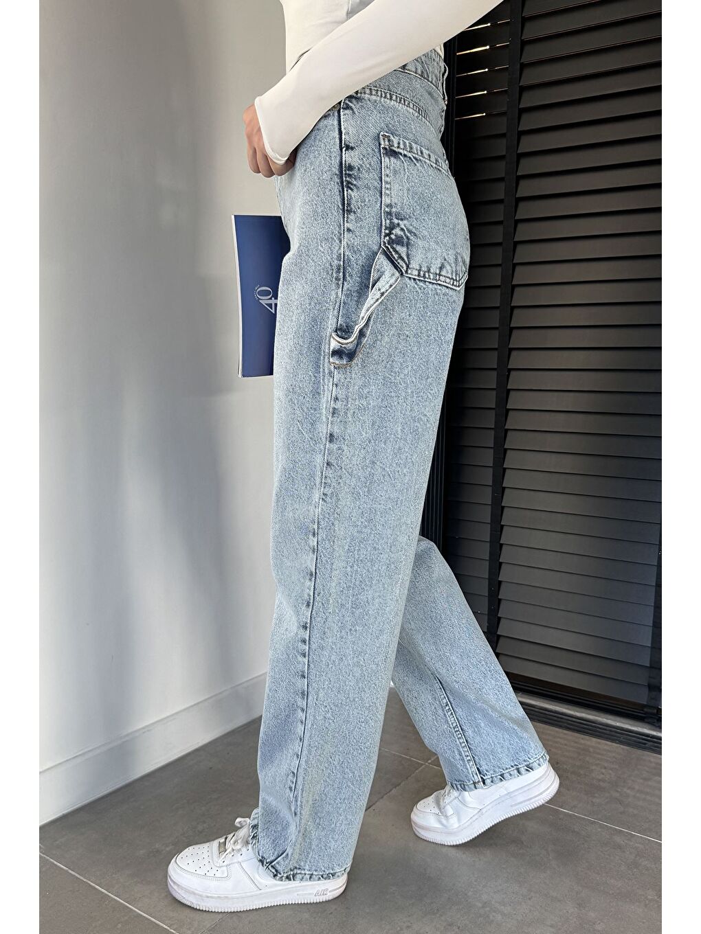 Mavi Kadın Kemer Tokalı Yüksek Bel Jean Jean Pantolon-1