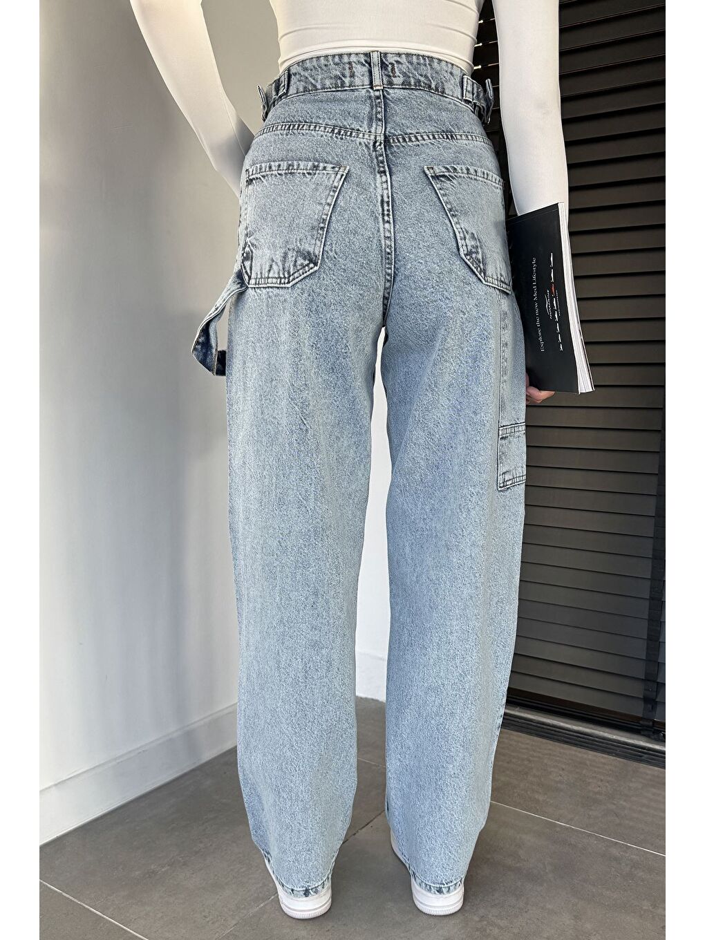 Mavi Kadın Kemer Tokalı Yüksek Bel Jean Jean Pantolon-2