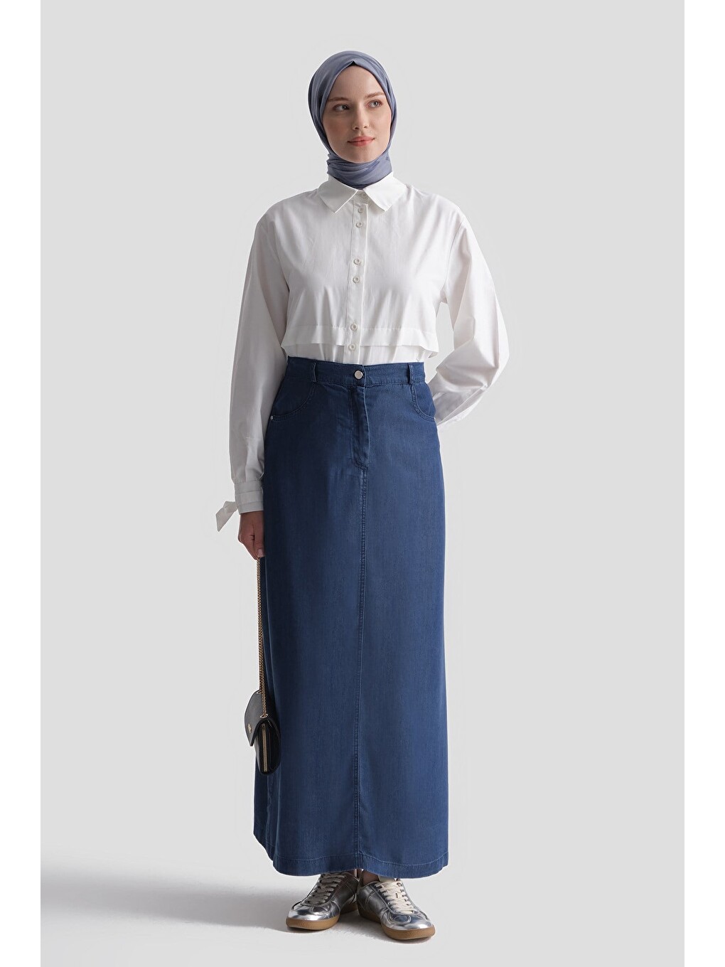 Lyocell Kalem Etek İndigo