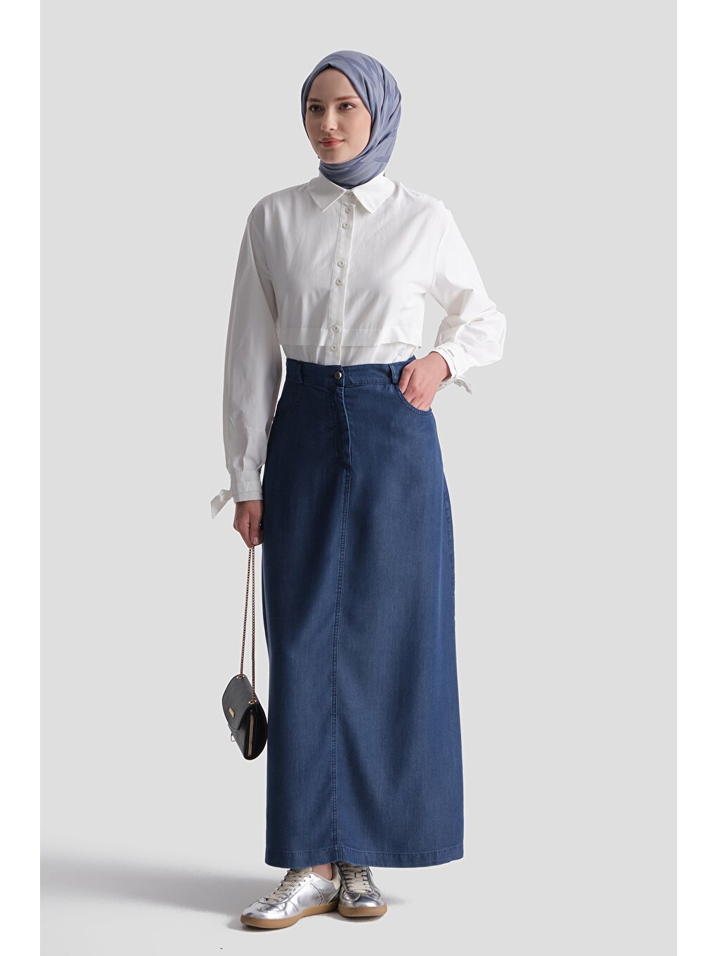 Lyocell Kalem Etek İndigo-1