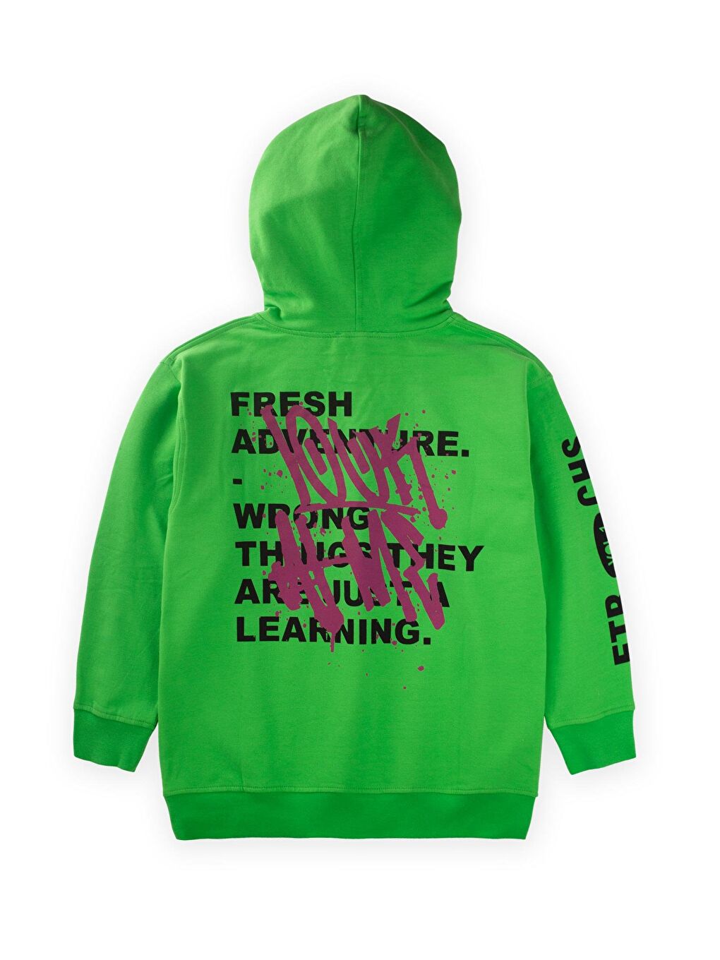 CİGİT Yeşil Look Fresh Baskılı Kapüşonlu Sweatshirt 9 14 Yaş Yeşil - 1