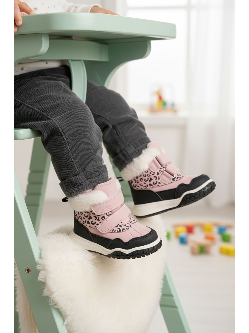 Pembe Pudra Cırtlı Kaymaz Taban Kız Çocuk Bot Shade B-3