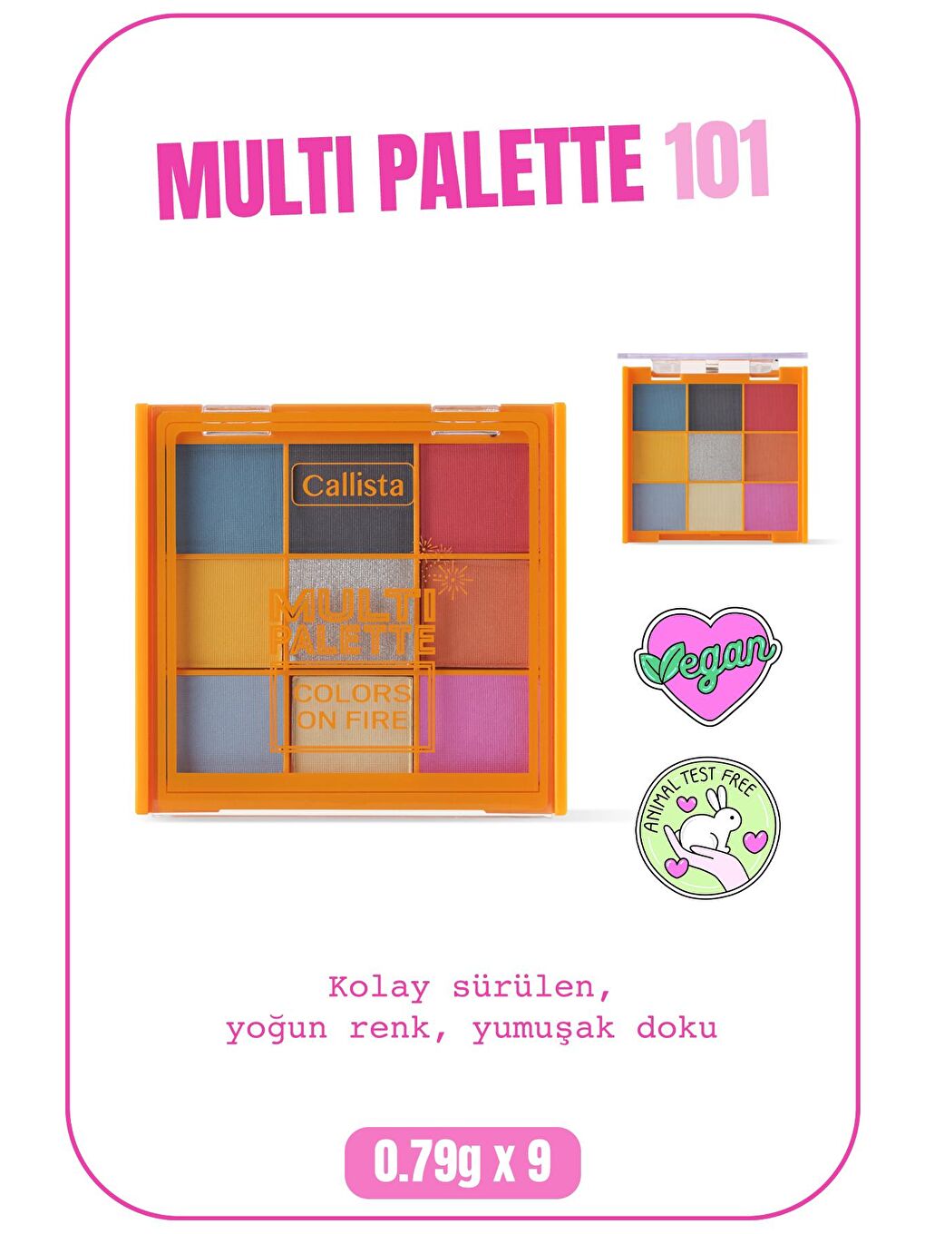 Callista Karışık Multi Palette Eyeshadow Göz Farı Paleti 101 Colors On Fire