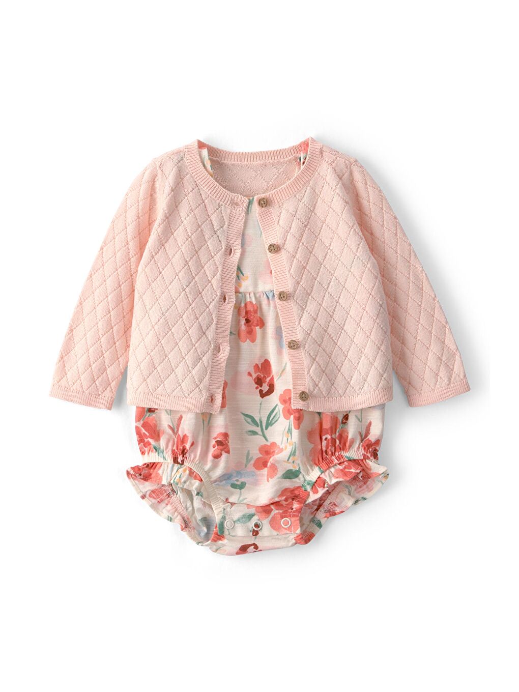 Kız Bebek Tulumlu Set 3 Ay-24 Ay Pembe