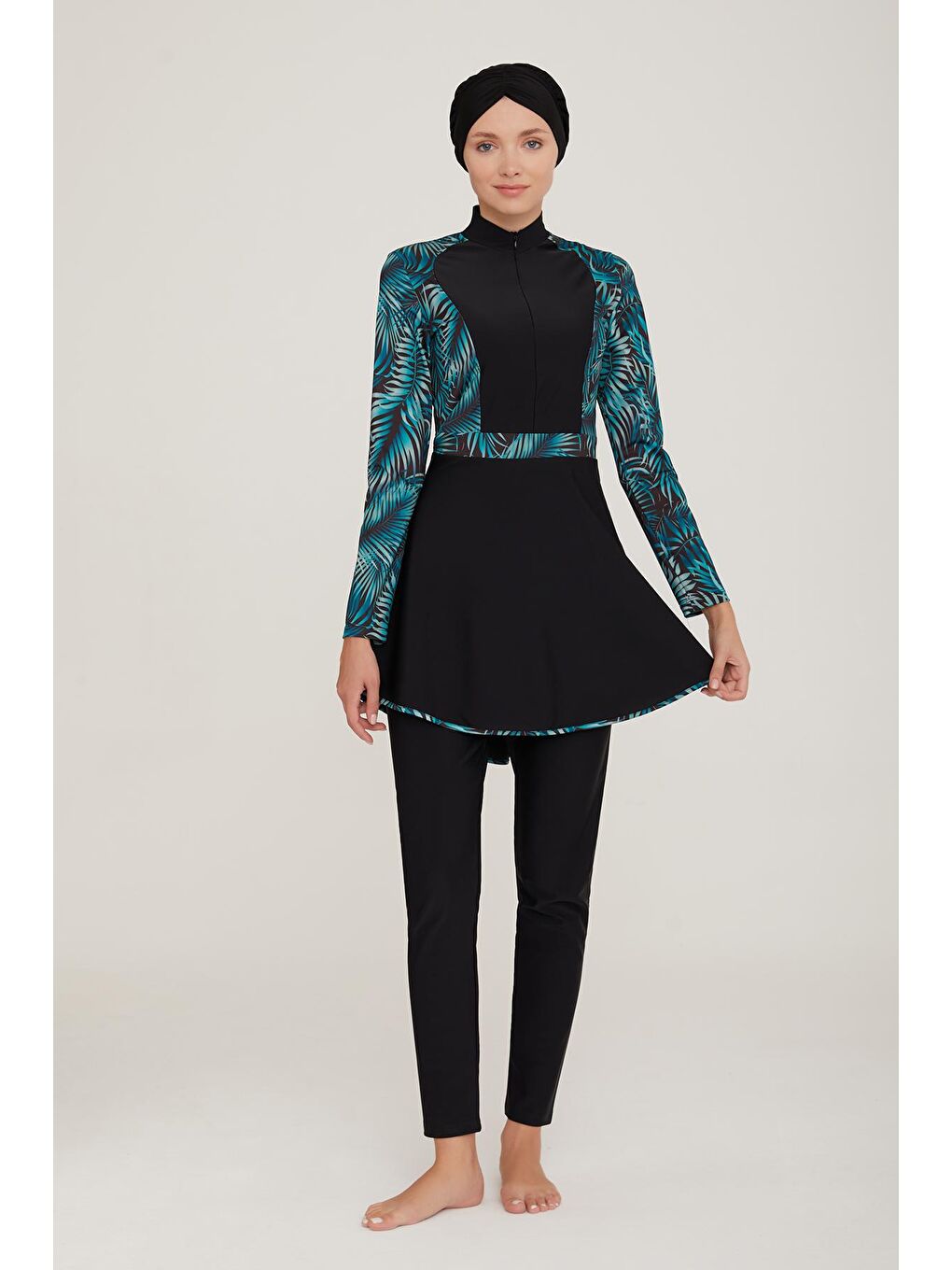 Elastanlı Tam Kapalı Tesettür Mayo Andromeda 1 4428 Siyah-1