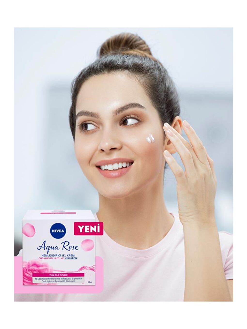 NIVEA Şeffaf Aqua Rose Hyaluron Ve Organik Gül Suyu İçeren Ne mlendirici Jel Yüz Kremi 50 ml, 48 Saat Nemlendirme - 5