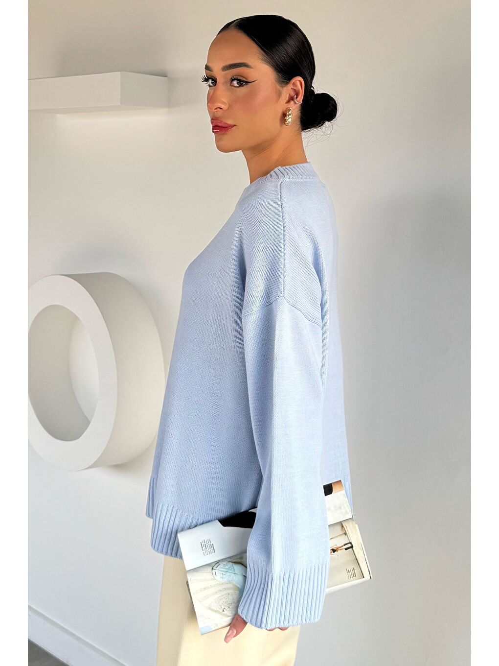 Mavi Kadın Bisiklet Yaka Triko Kazak-1