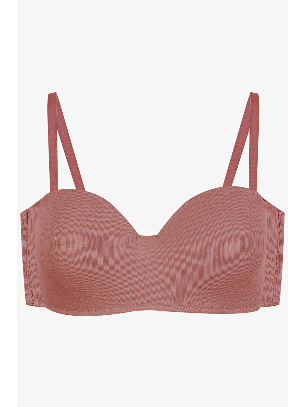 Bej Kadın Dolgusuz Pamuklu Fitilli Straplez Sütyen