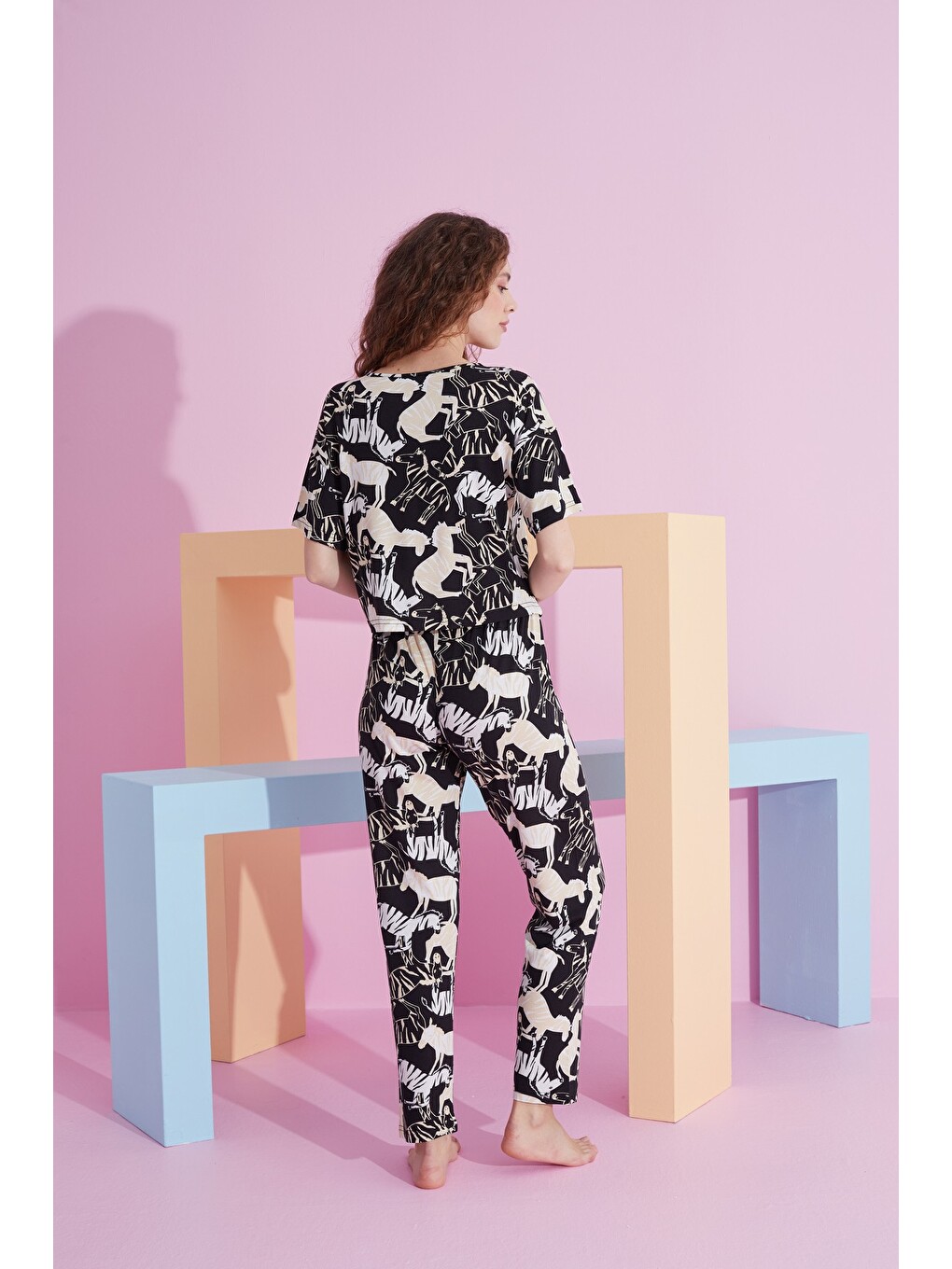Karışık Elastanlı Örme Pijama Takım-2