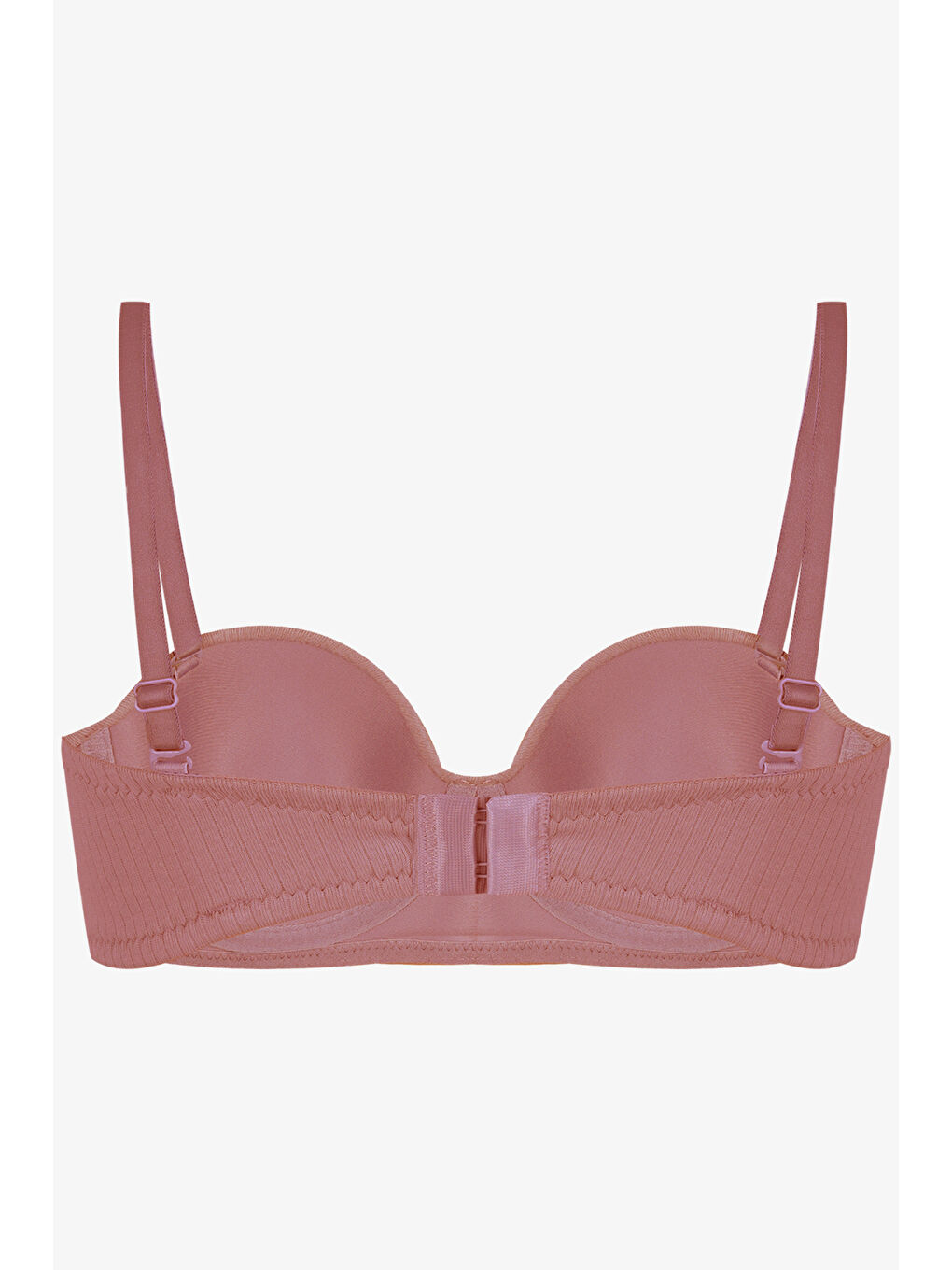 Bej Kadın Dolgusuz Pamuklu Fitilli Straplez Sütyen-1