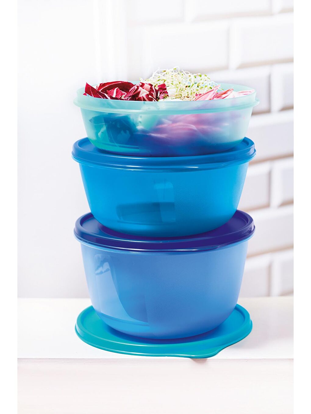 Tupperware Mavi Saklama ve Servis Kabı 3'lü Set - 3